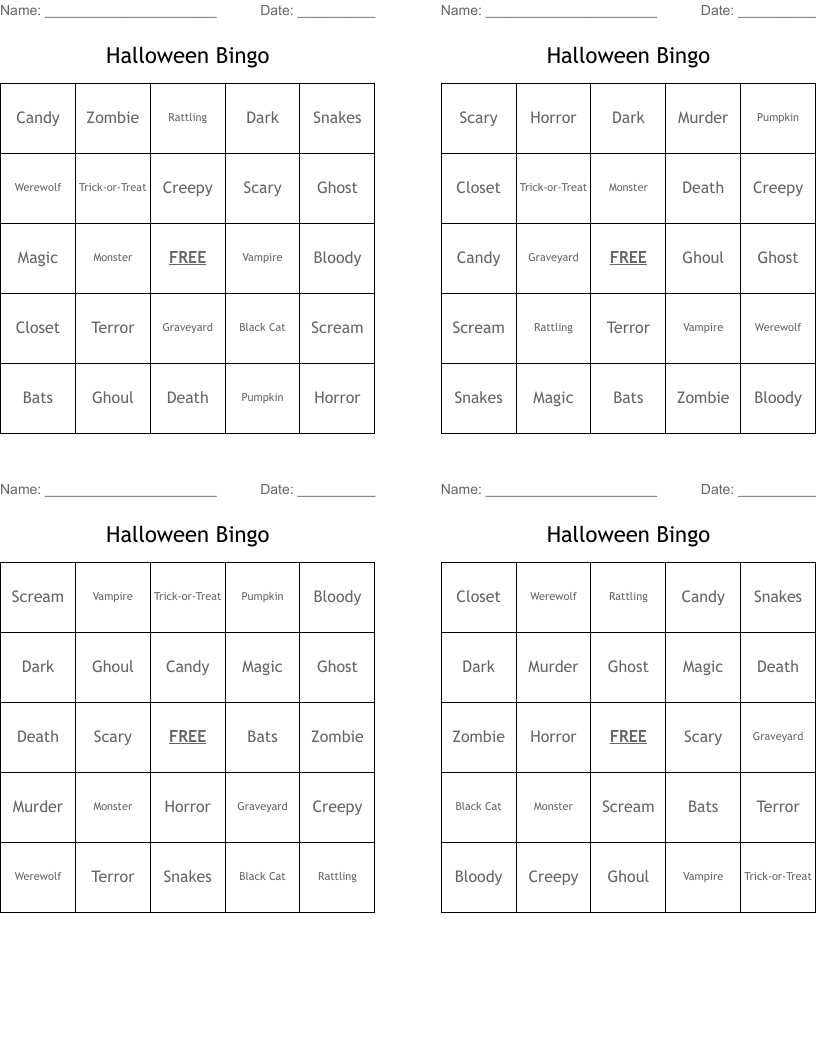 Halloween Bingo