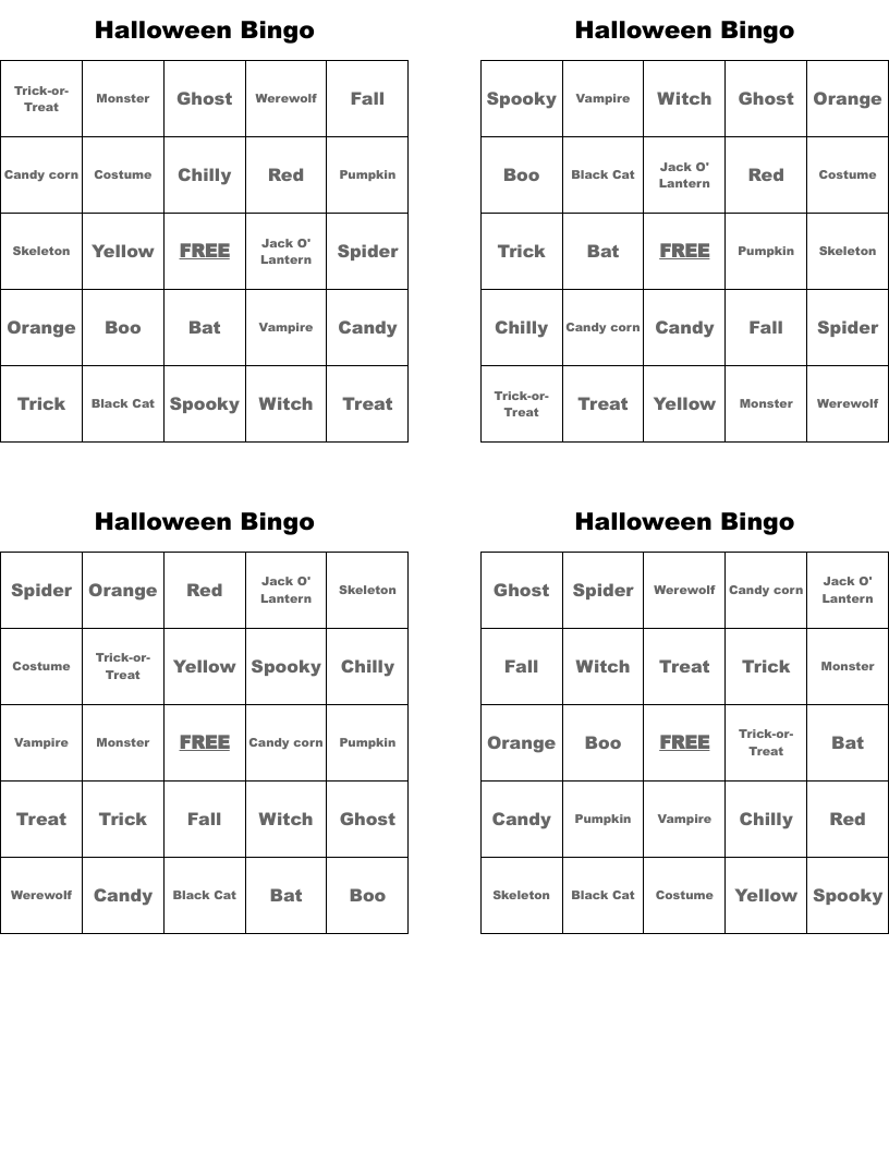 Halloween Bingo