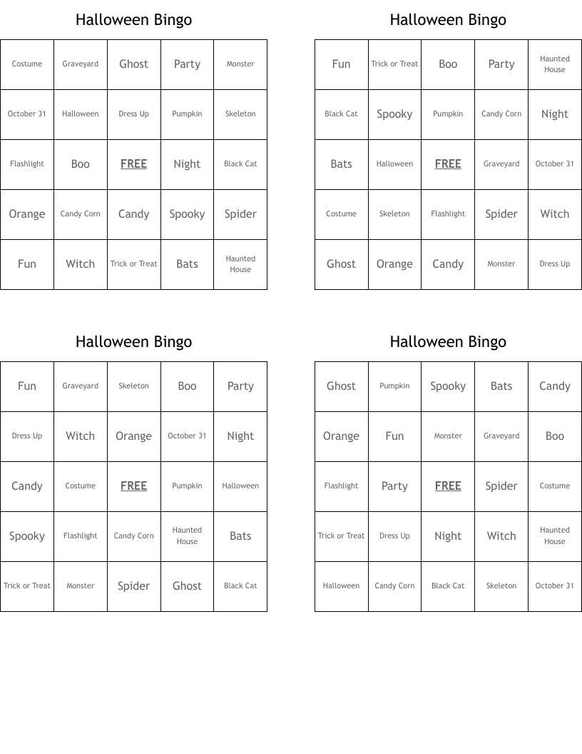 Halloween Bingo