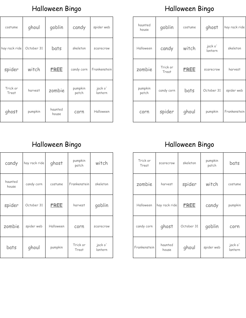 Halloween Bingo