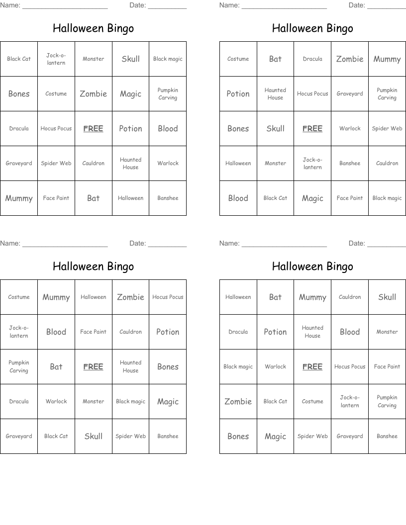 Halloween Bingo