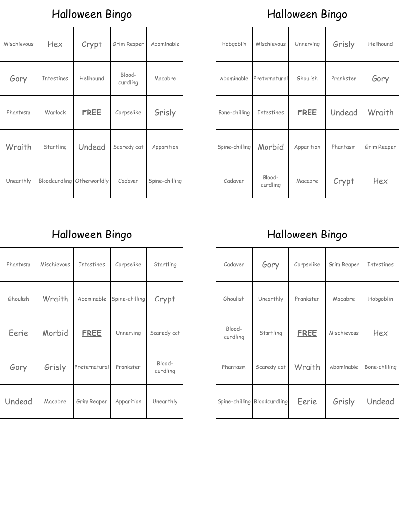 Halloween Bingo