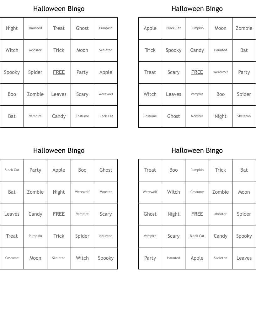 Halloween Bingo