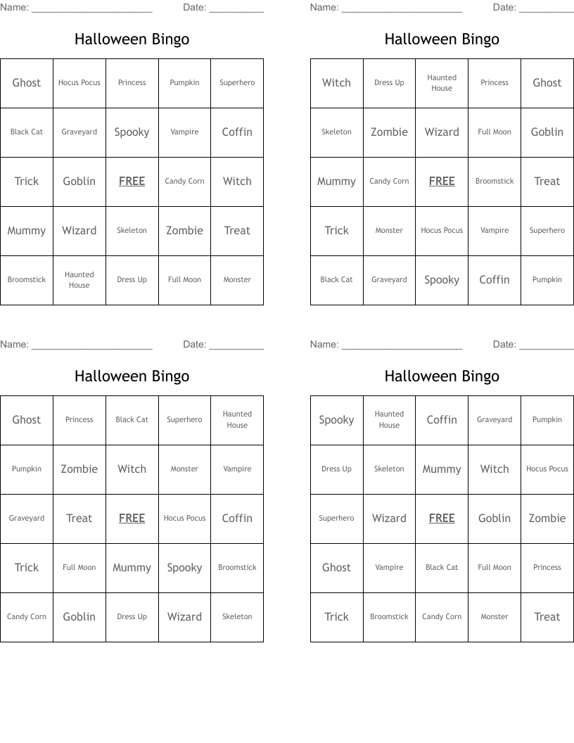 Halloween Bingo