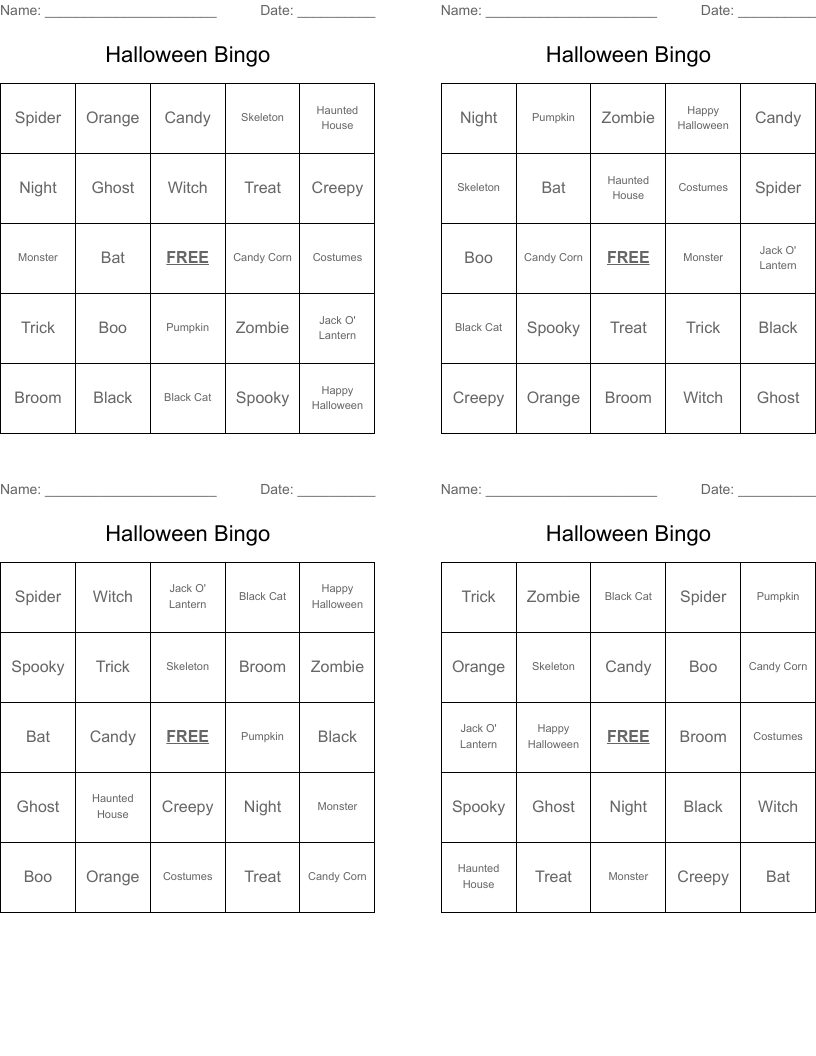 Halloween Bingo