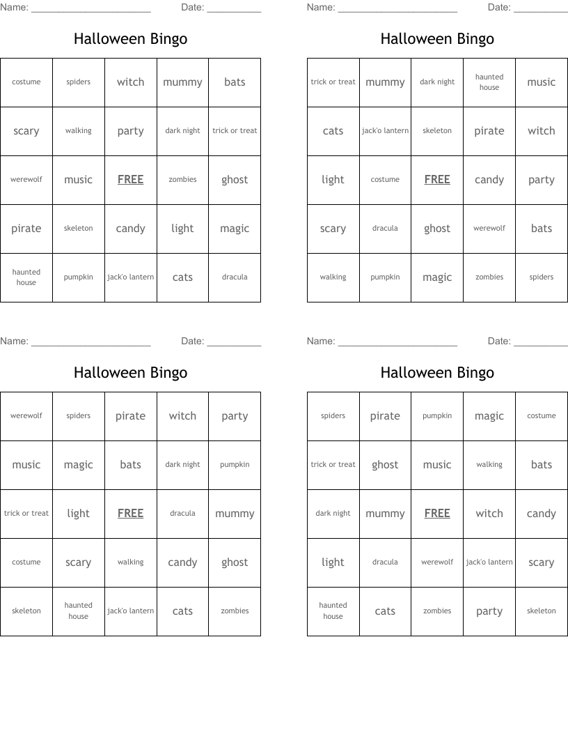 Halloween Bingo
