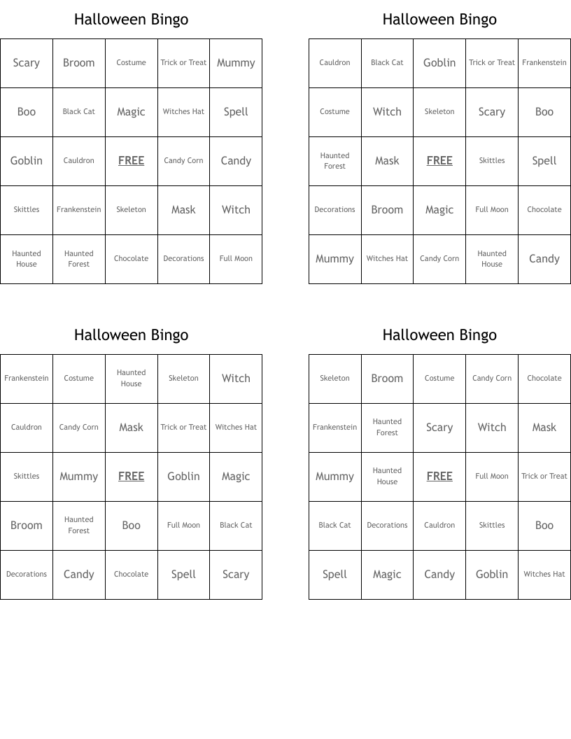 Halloween Bingo