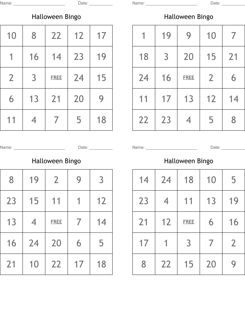 Halloween Bingo