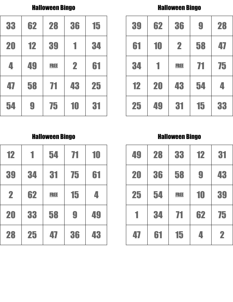 Halloween Bingo