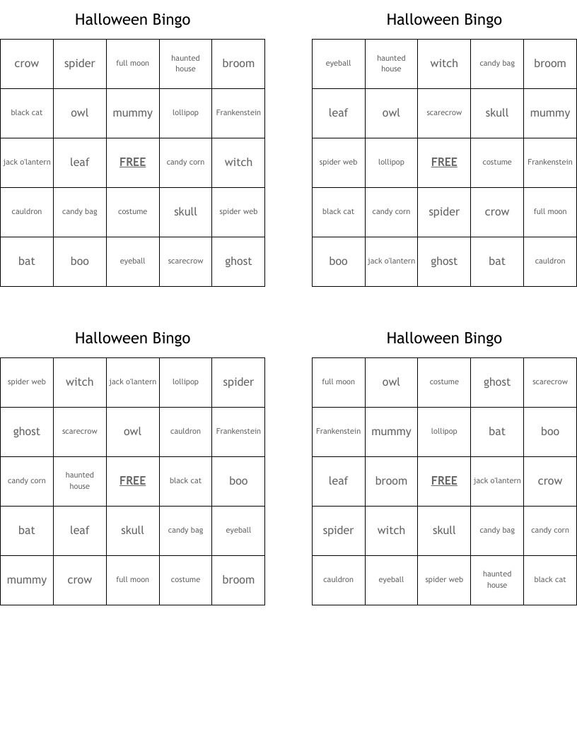 Halloween Bingo