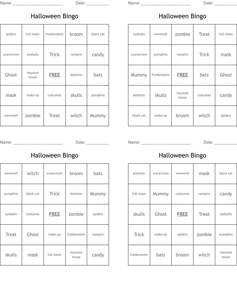 Halloween Bingo