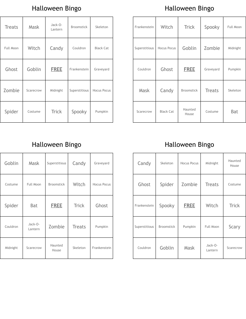 Halloween Bingo