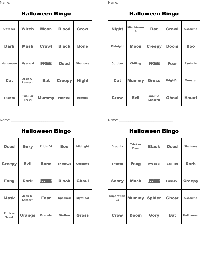 Halloween Bingo