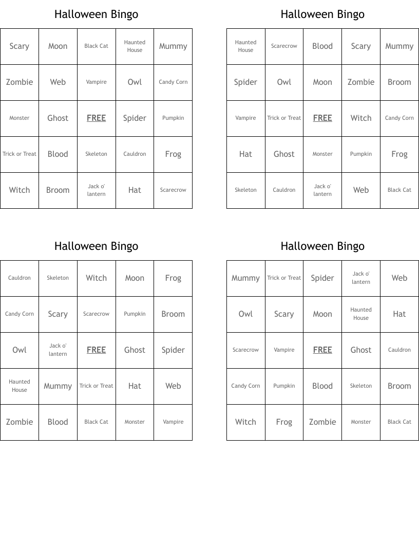 Halloween Bingo 