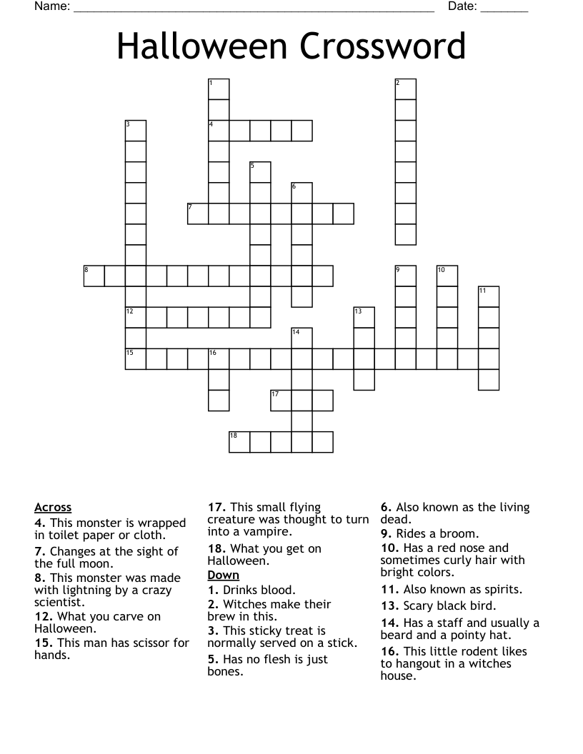 Halloween Crossword