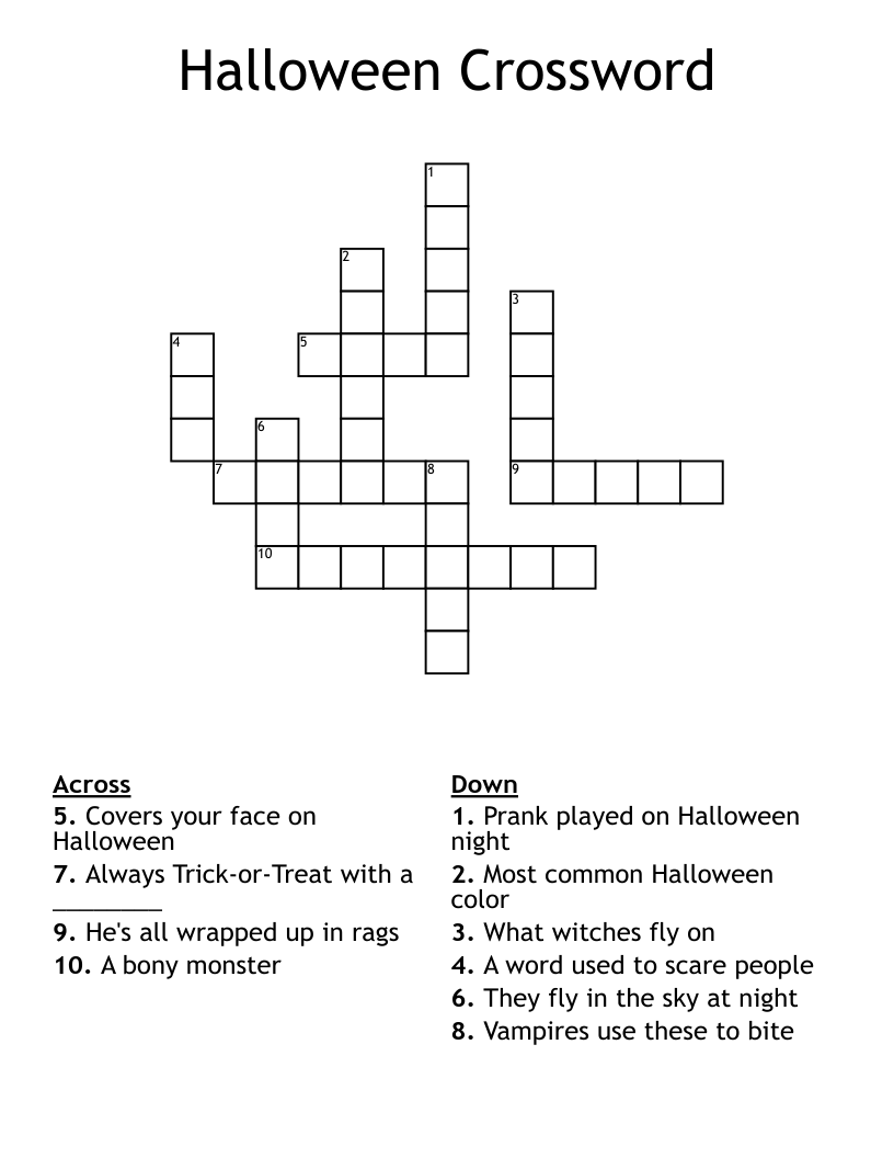 Halloween Crossword