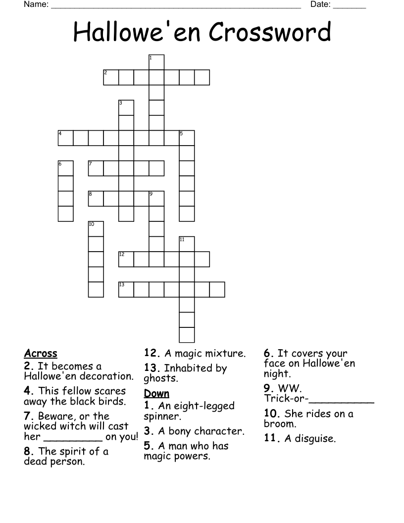 Hallowe'en Crossword
