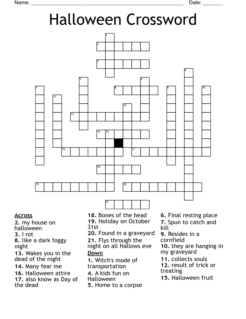 Halloween Crossword