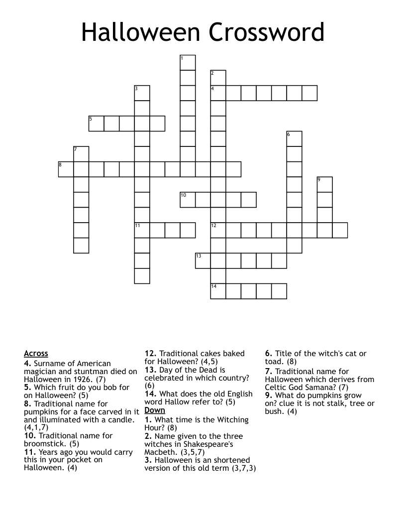 Halloween Crossword