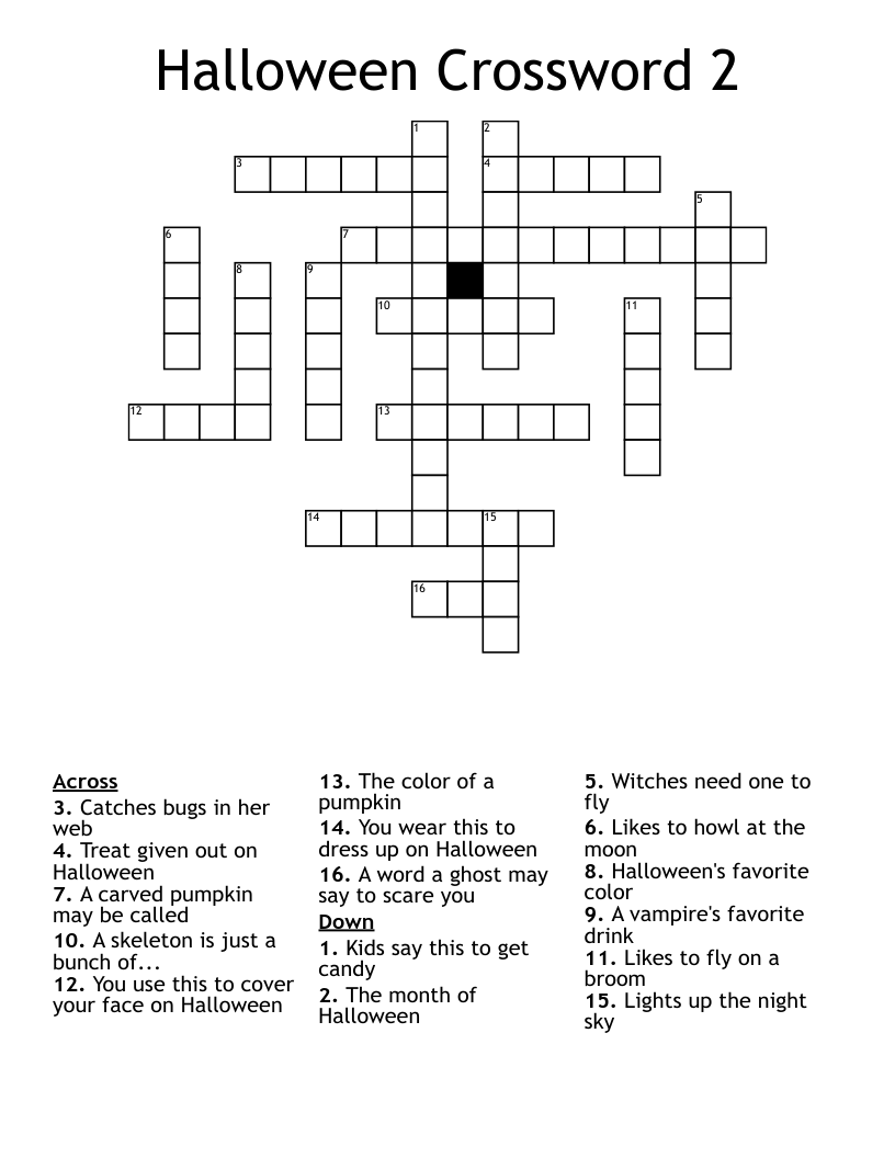 Halloween Crossword 2