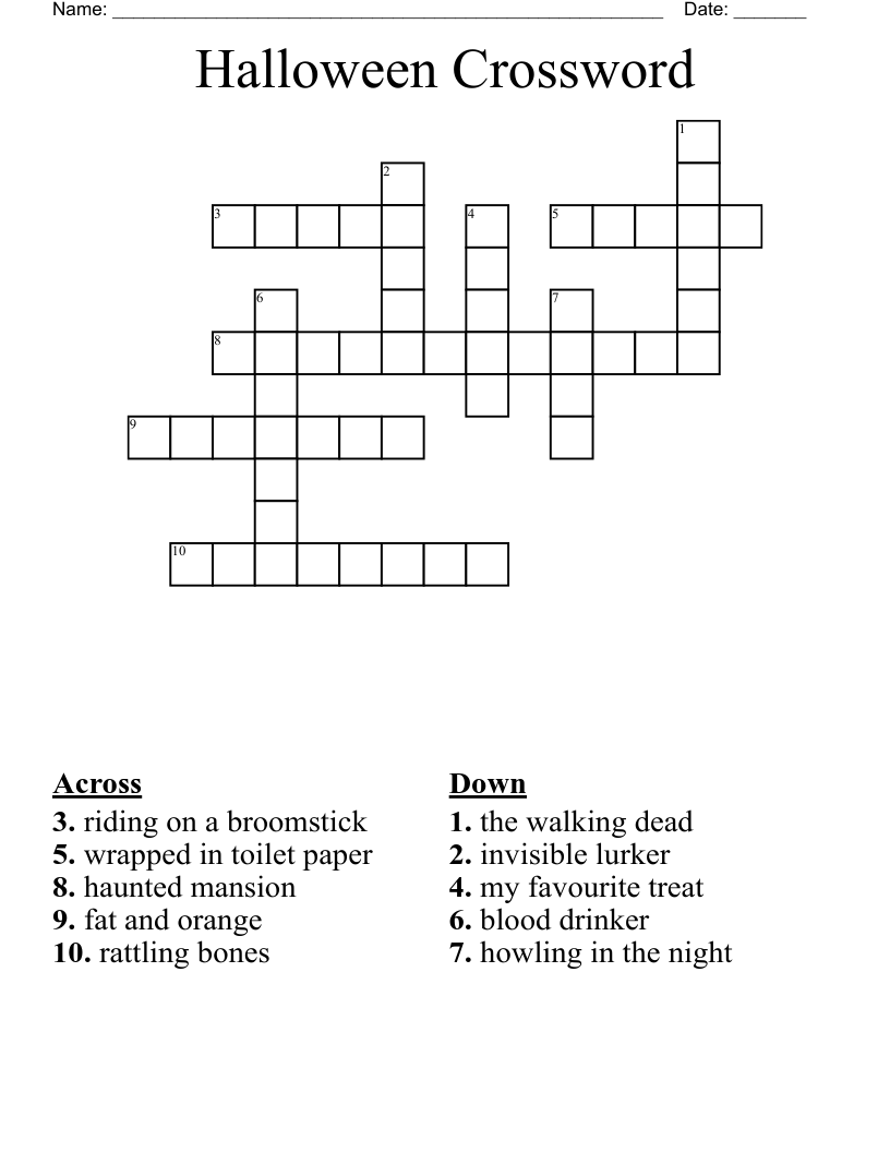 Halloween Crossword