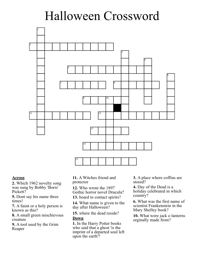 Halloween Crossword