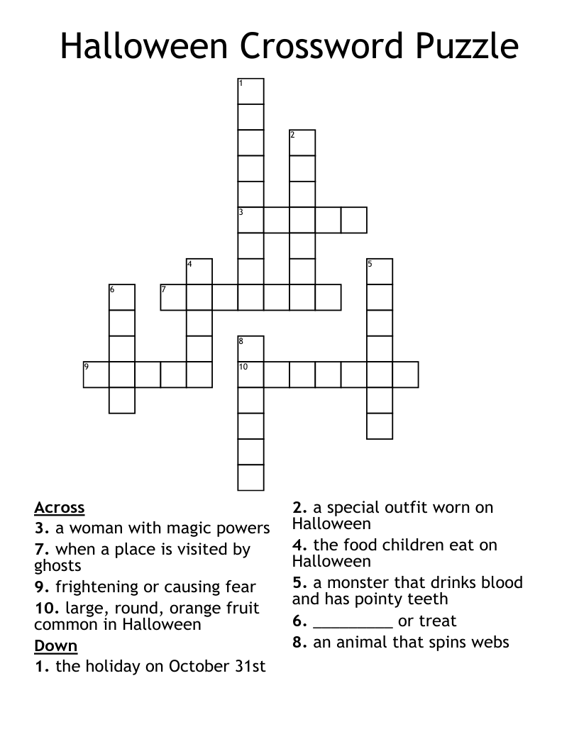 Halloween Crossword Puzzle