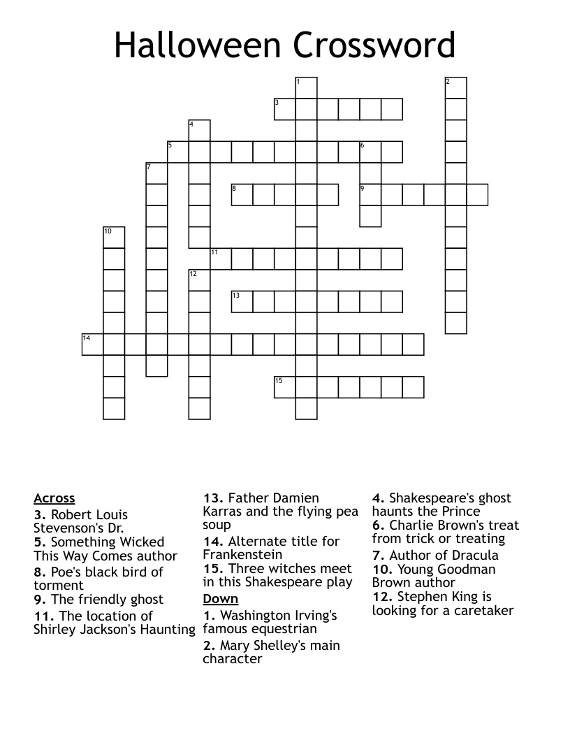 Halloween Crossword 