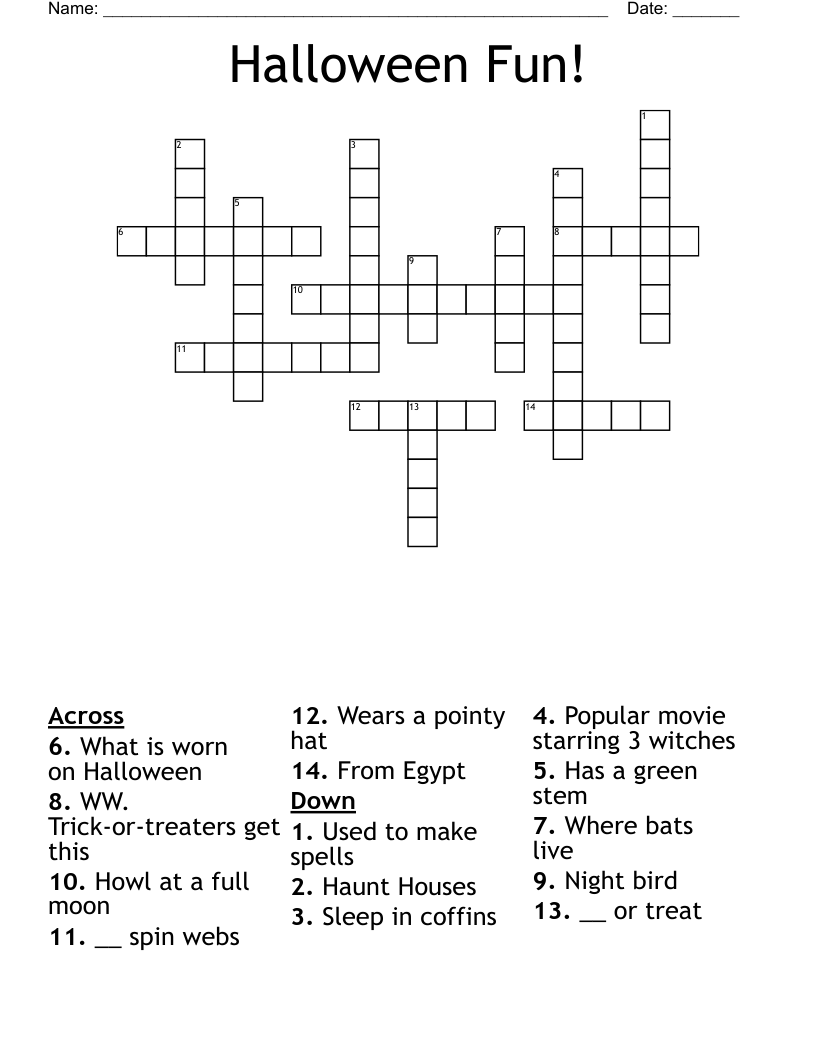Halloween Fun! Crossword