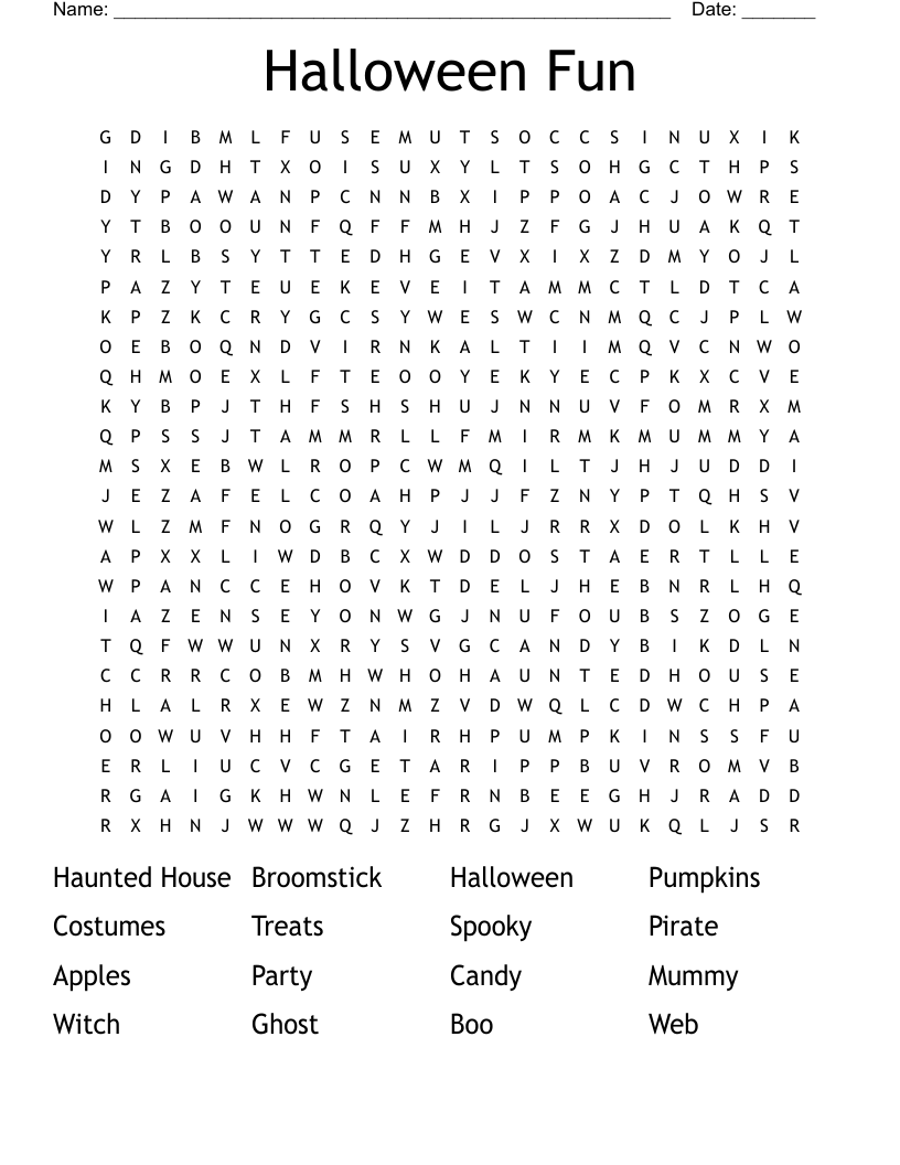 Halloween Fun Word Search