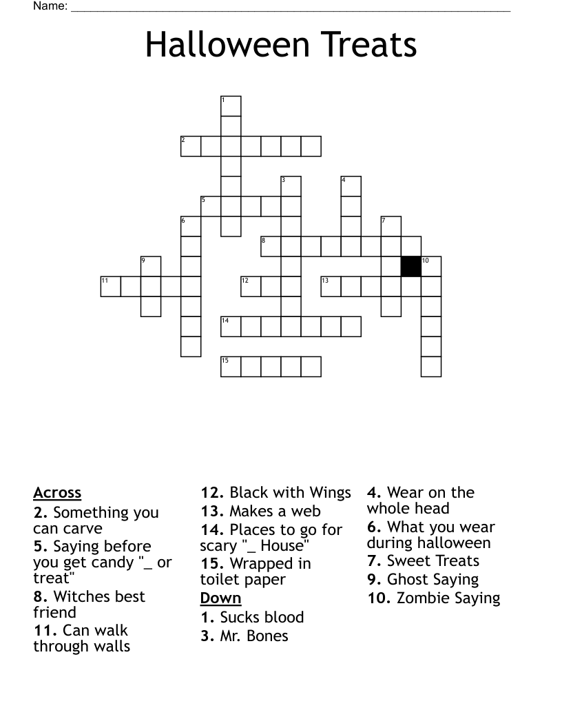 Halloween Treats Crossword