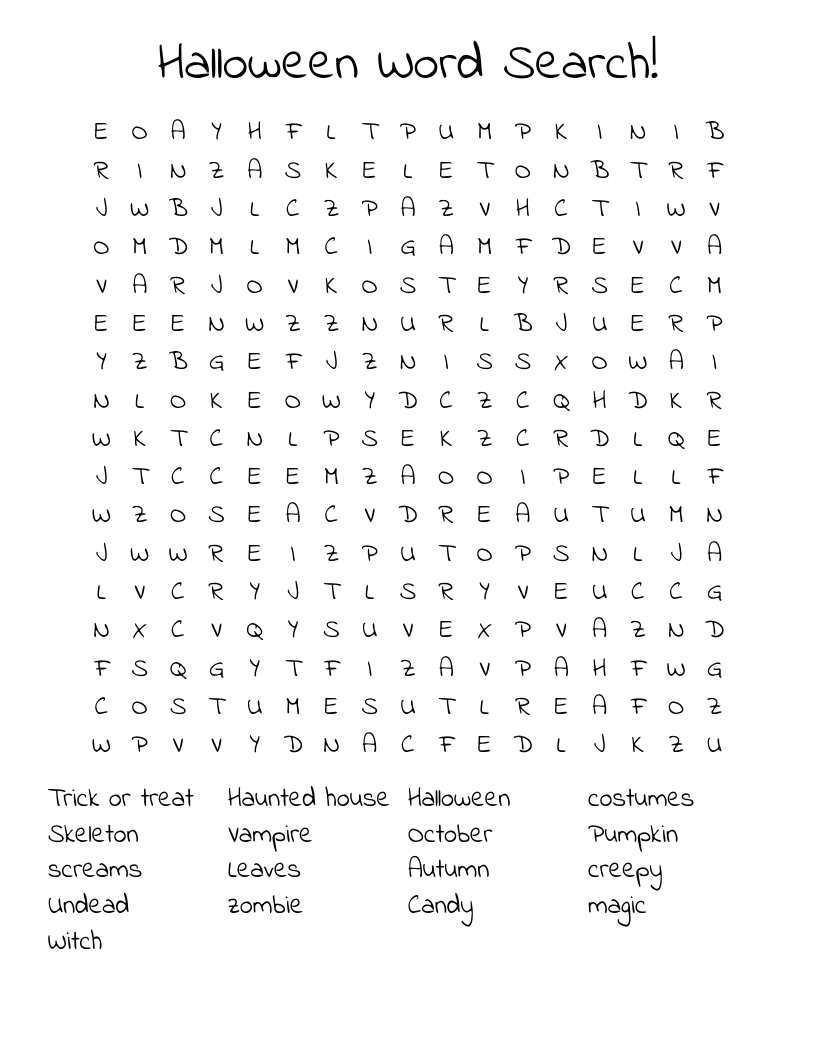 Halloween Word Search!