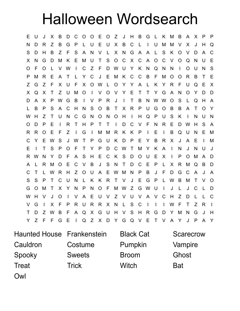 Halloween Wordsearch