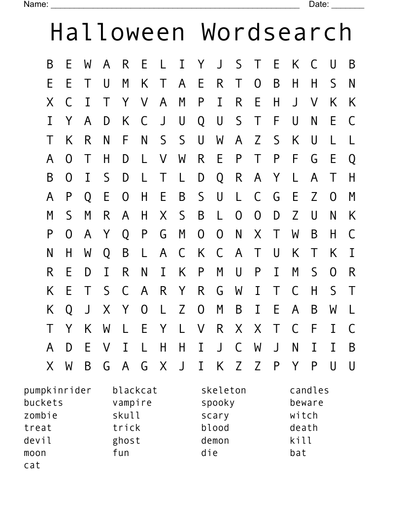Halloween Wordsearch