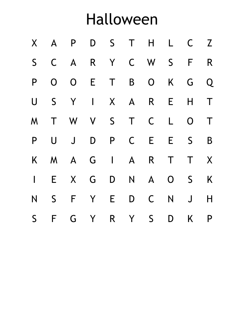Halloween  Word Search