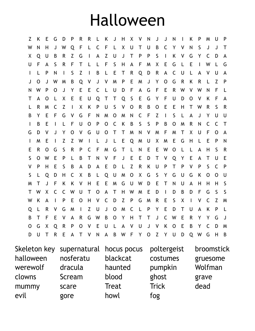 Halloween  Word Search
