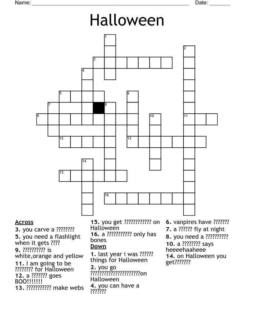 Halloween  Crossword