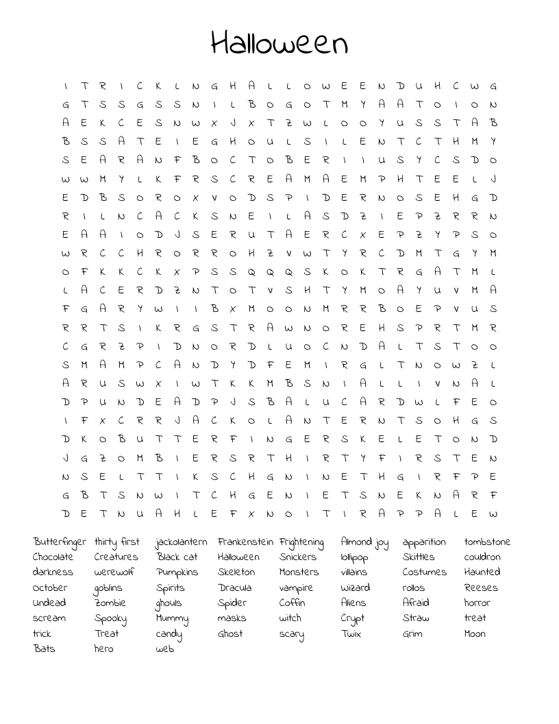 Halloween  Word Search