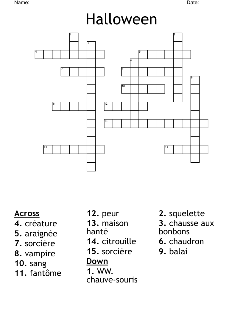 Halloween  Crossword