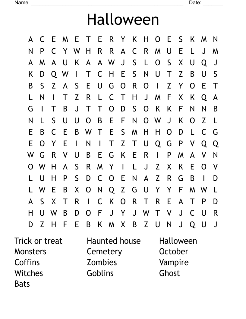 Halloween  Word Search