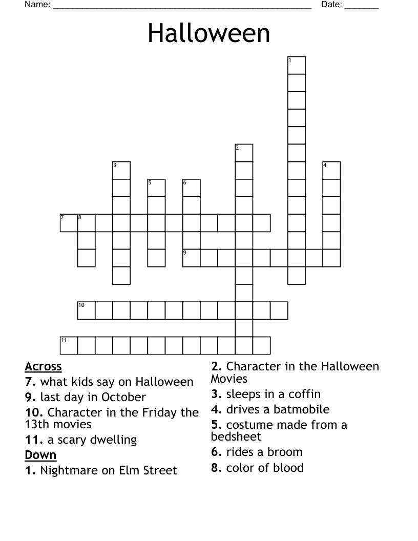 Halloween  Crossword