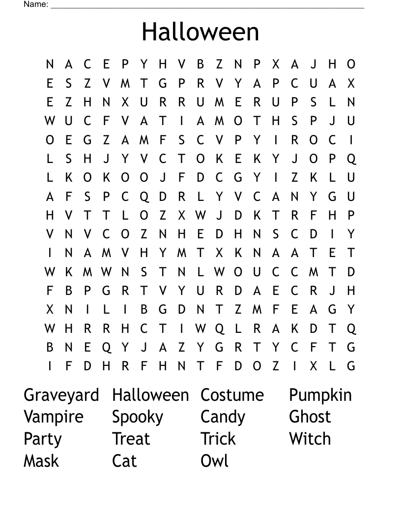 Halloween  Word Search