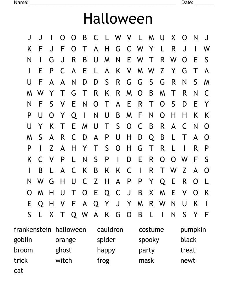 Halloween  Word Search