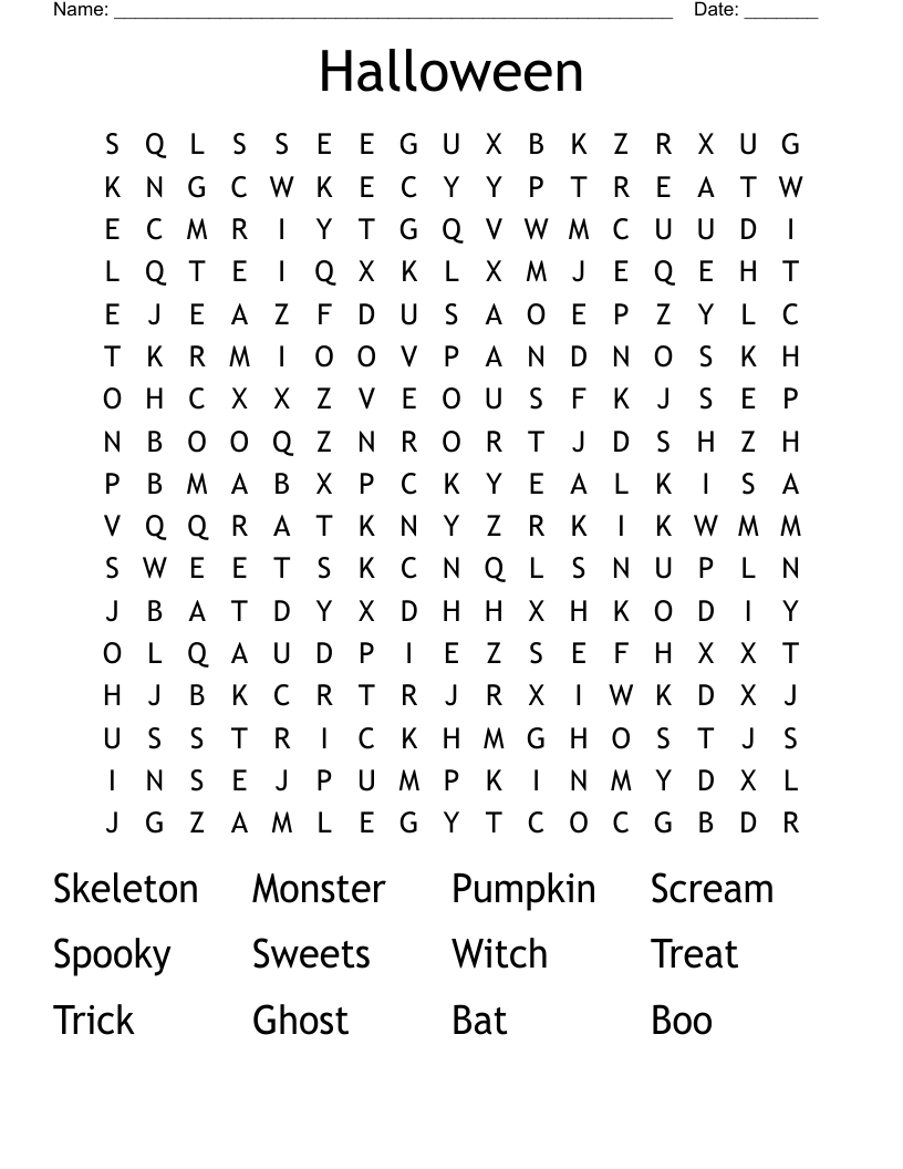 Halloween  Word Search