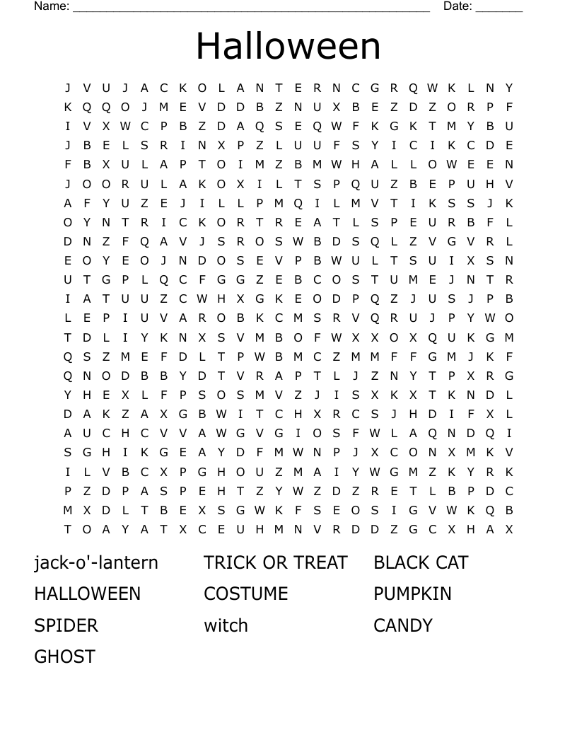 Halloween  Word Search