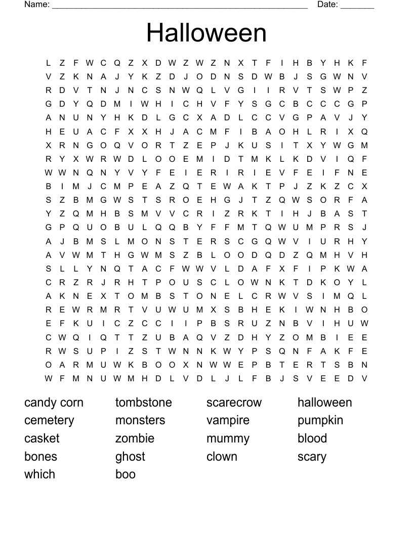 Halloween  Word Search