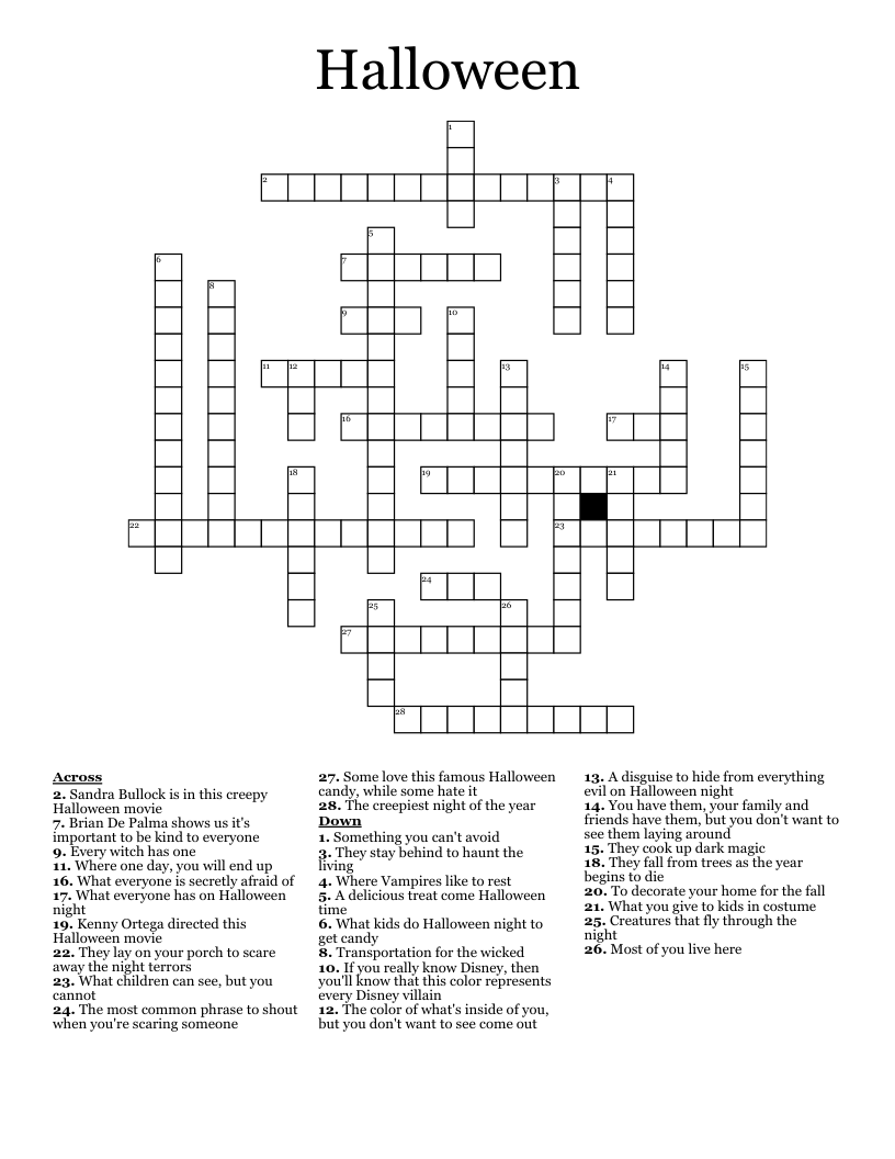 Halloween  Crossword