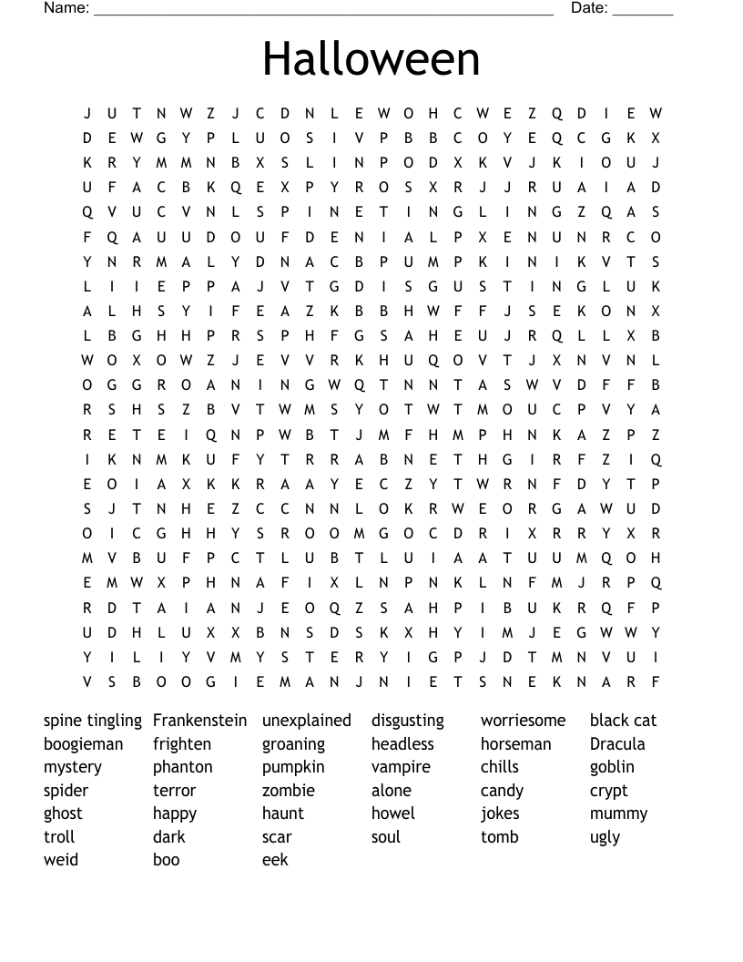 Halloween  Word Search