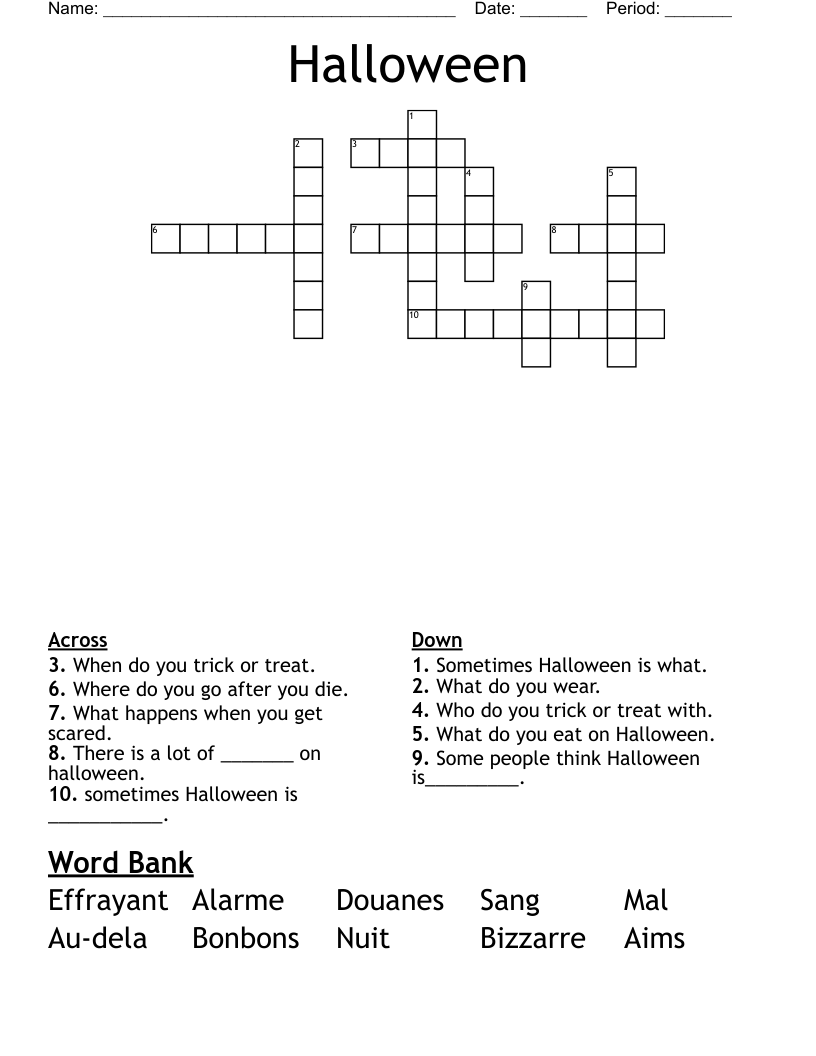 Halloween  Crossword