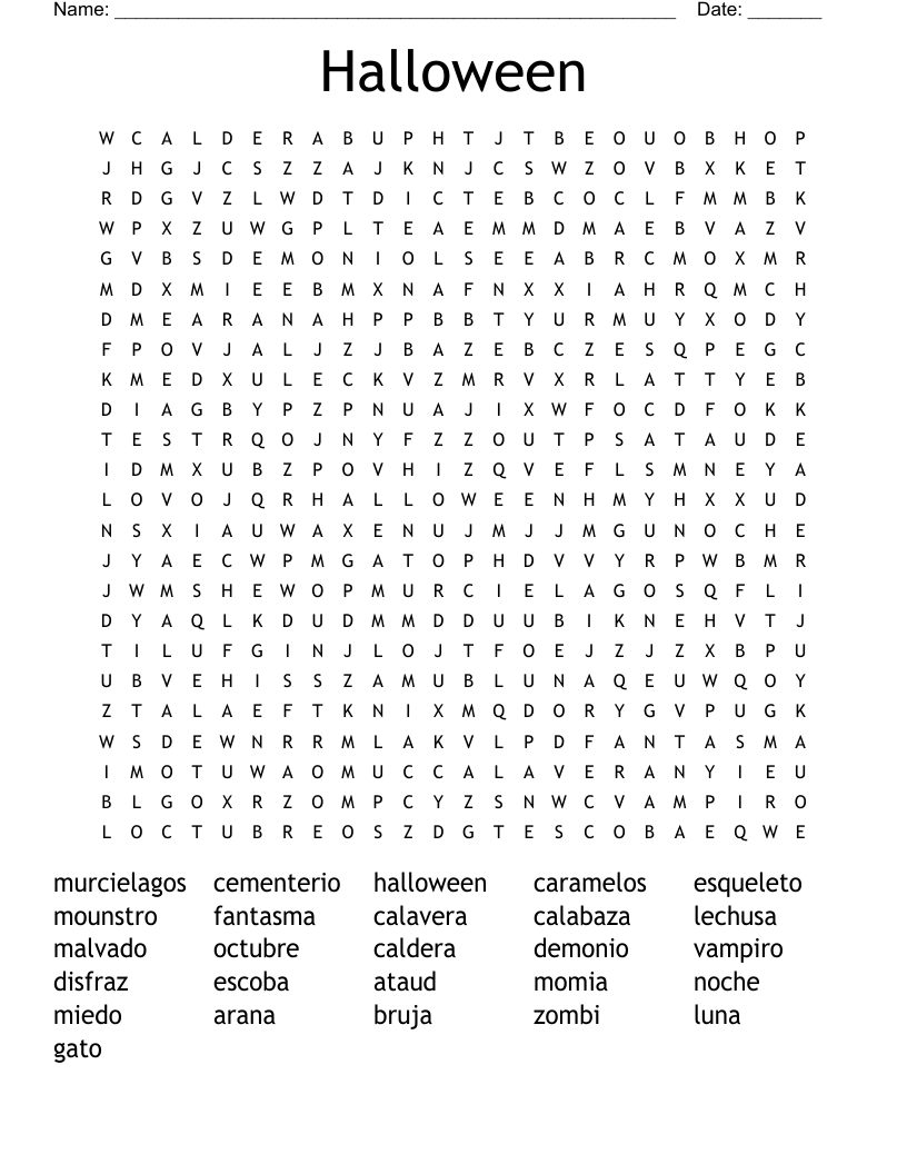 Halloween  Word Search
